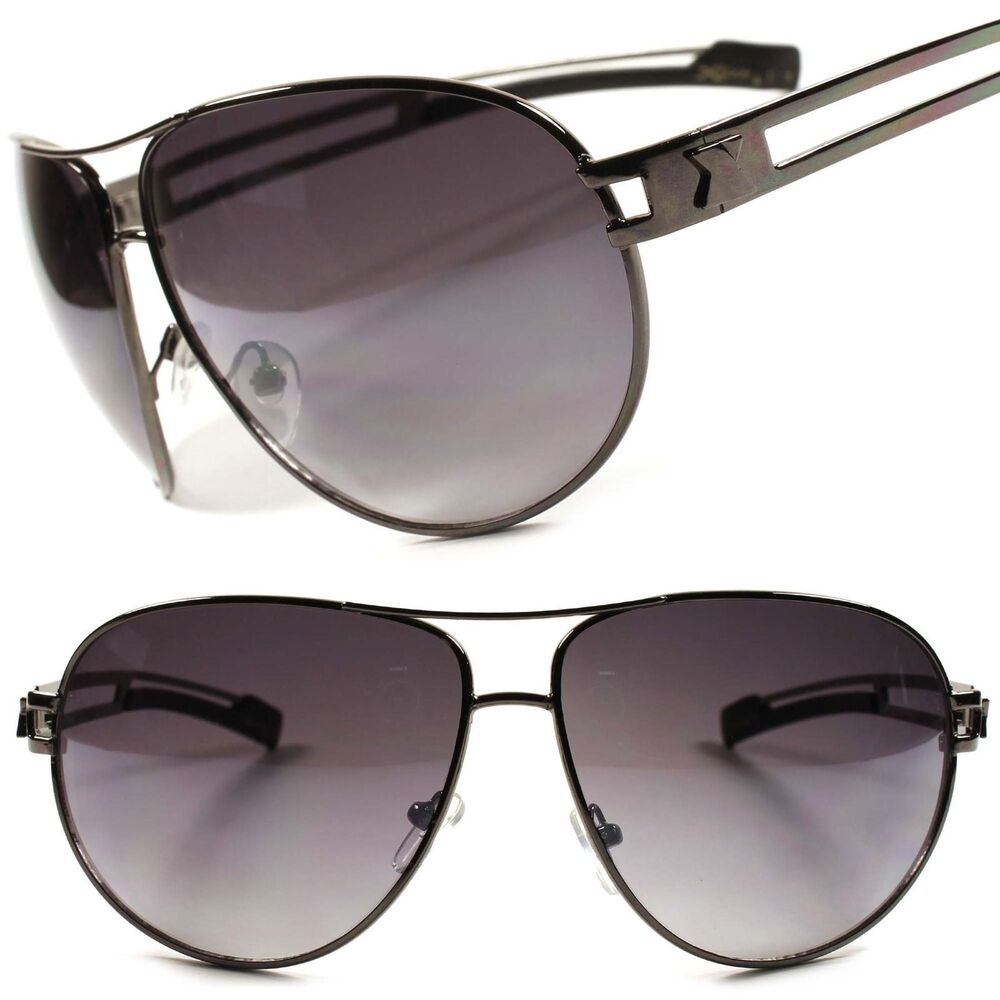Gradient Lens Military Style Retro 80s Mens Womens Cool Oversized Sunglasses